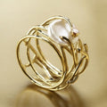 Gold Pearl Ring - Dainty Minimalist Design for Women, Elegant Accessory for Everyday Wear 0