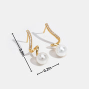 Gold Pearl Wave Earrings - Elegant Dainty Design for Women - Perfect for Everyday Wear or Gifts 5