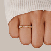 Gold Pearl & Crystal Ring - Elegant Dainty Jewelry for Women, Perfect for Everyday Wear or Special Occasions 1