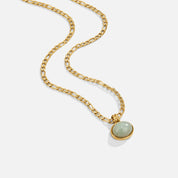 Gold Pendant Necklace with Dazzling Jade for Women - Elegant Layering Jewelry for Everyday Wear 0