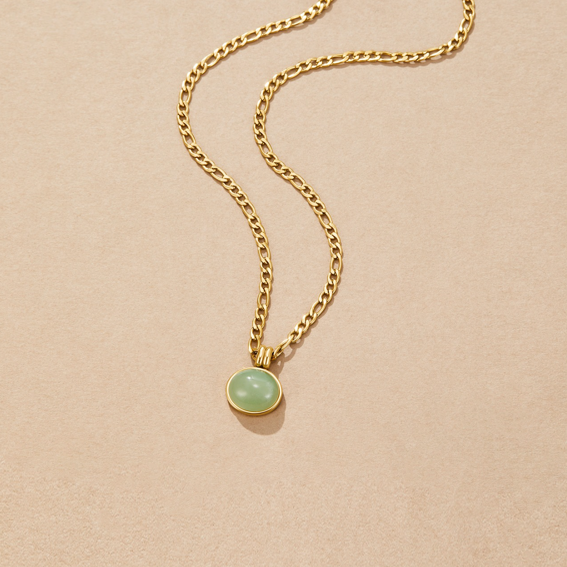 Gold Pendant Necklace with Dazzling Jade for Women - Elegant Layering Jewelry for Everyday Wear 2