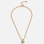 Gold Pendant Necklace with Dazzling Jade for Women - Elegant Layering Jewelry for Everyday Wear 4