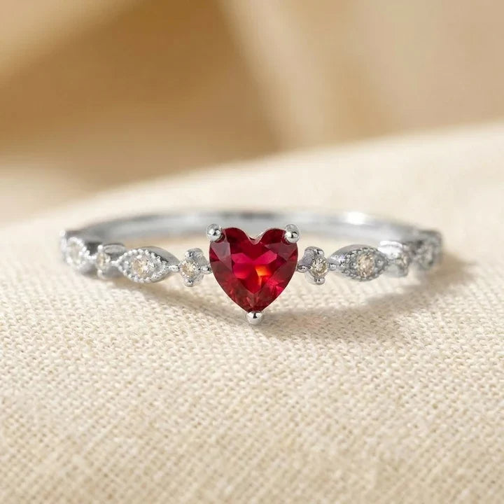 Gold Ruby Heart Ring 2