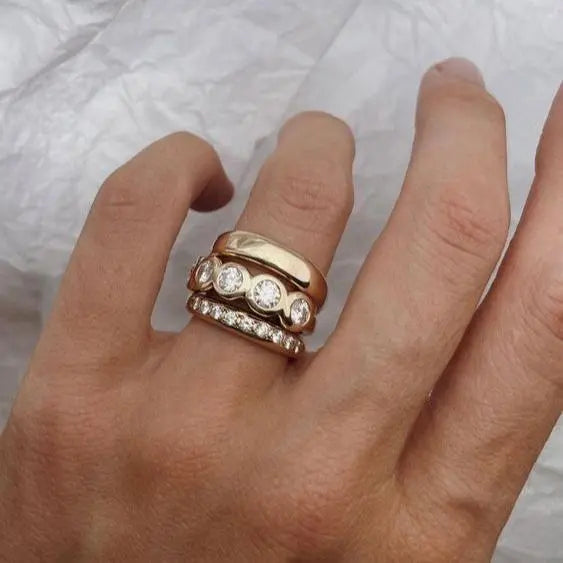 Gold Stackable Ring Set for Women - Elegant Layering Rings for Everyday Wear 0