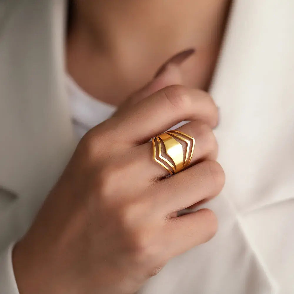 Gold Statement Ring for Women - Elegant Design 2