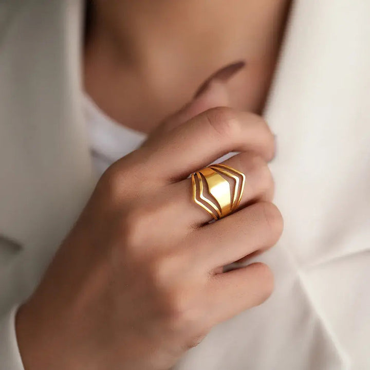 Gold Statement Ring for Women - Elegant Design 2