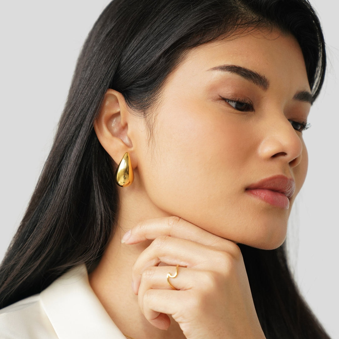 Gold Teardrop Earrings - Elegant Dainty Design for Women, Perfect for Everyday Wear or Special Occasions 5