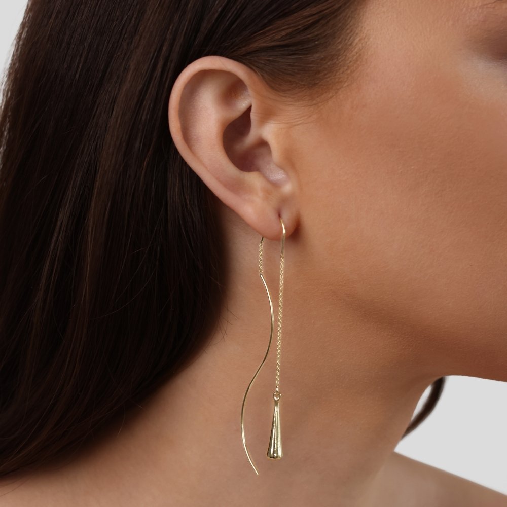 Gold Teardrop Tassel Earrings, Dainty and Elegant Jewelry for Women, Perfect for Everyday Wear or Special Occasions 1