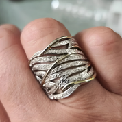 Gold Twisted Ring for Women - Dainty Multilayer Design 0