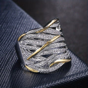 Gold Twisted Ring for Women - Dainty Multilayer Design 1