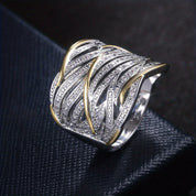 Gold Twisted Ring for Women - Dainty Multilayer Design 2