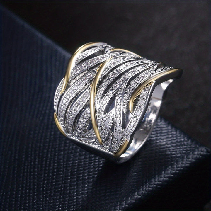 Gold Twisted Ring for Women - Dainty Multilayer Design 2
