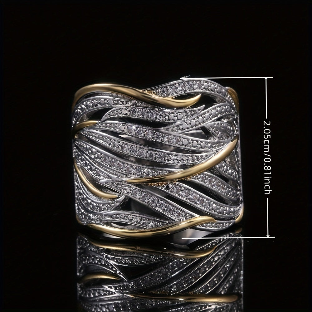 Gold Twisted Ring for Women - Dainty Multilayer Design 3