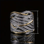 Gold Twisted Ring for Women - Dainty Multilayer Design 3