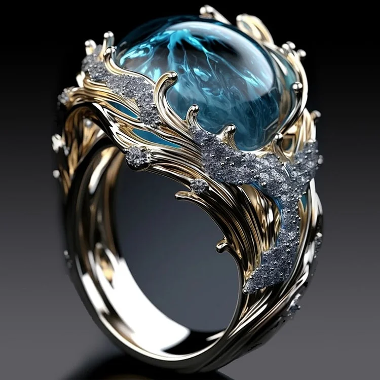 Gold Vintage Crystal Ring for Women - Elegant Statement Piece for Everyday Wear 0