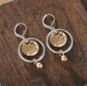 Gold Vintage Hollow Round Pendant Earrings for Women 1
