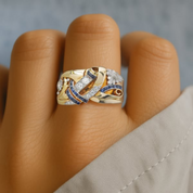 Gold Vintage Ring with Crystal Accents – Elegant Statement Jewelry for Women 0