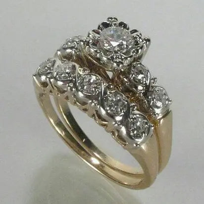 Gold Vintage Ring with Glitter for Women 0