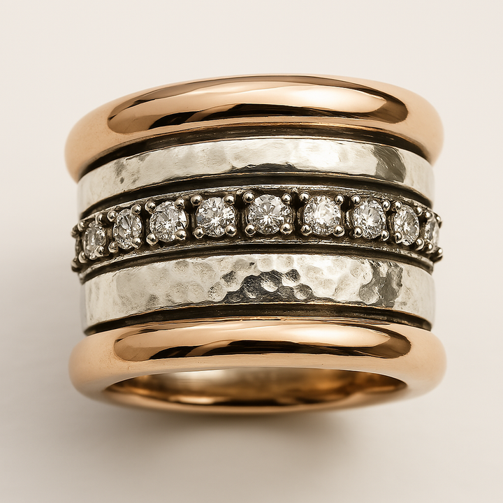 Gold Vintage Thick Layered Ring for Women 2
