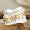 Gold and Silver Vintage Spinner Ring for Women 0