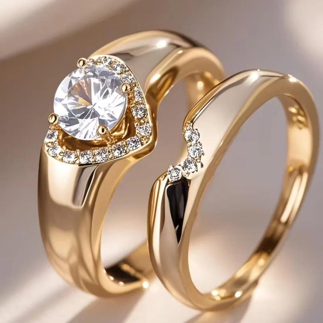 Heart Halo Duo Ring 0