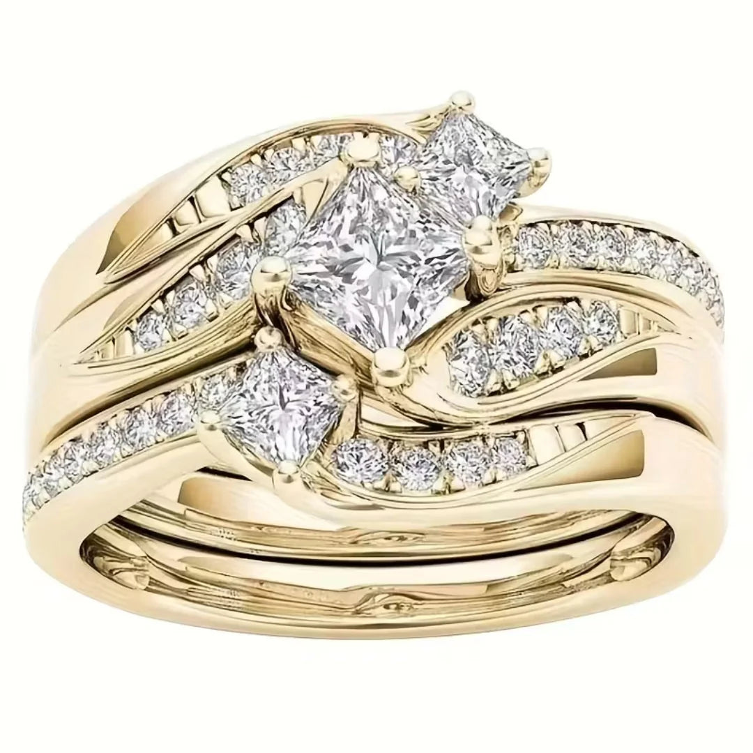 Princess Cut Triple Halo Ring 0