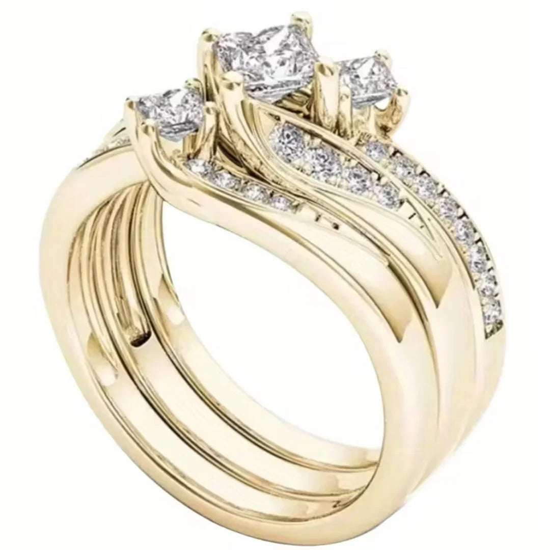Princess Cut Triple Halo Ring 1