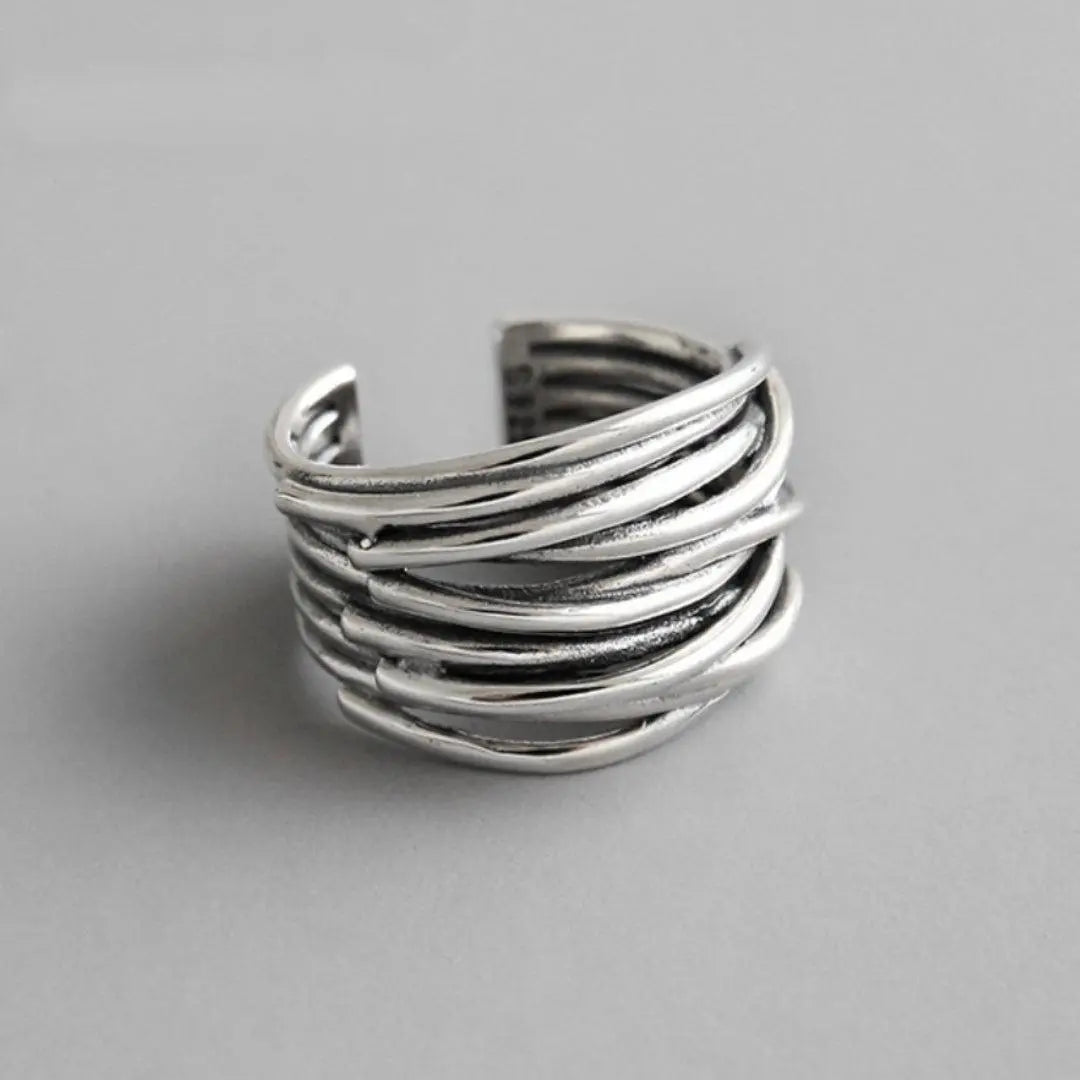 Silver Adjustable Layer Ring for Women 0
