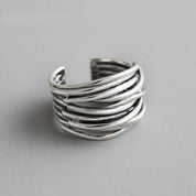 Silver Adjustable Layer Ring for Women 0