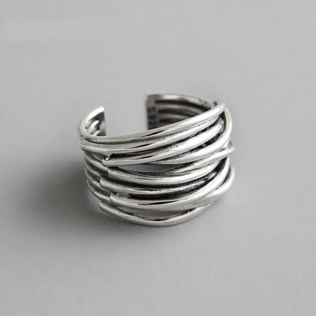 Silver Adjustable Layer Ring for Women 0