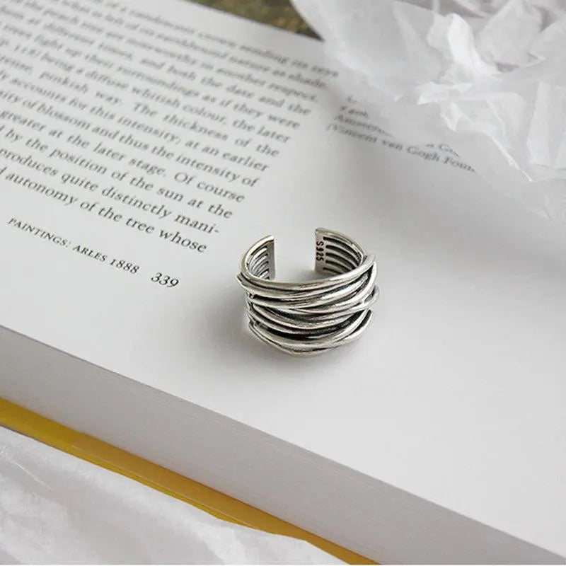 Silver Adjustable Layer Ring for Women 2