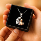 Silver Cat Embrace Necklace for Women 4