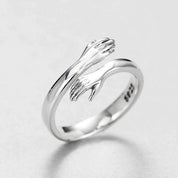 Silver Dainty Adjustable Hug Ring for Women - Minimalist Everyday Jewelry 1