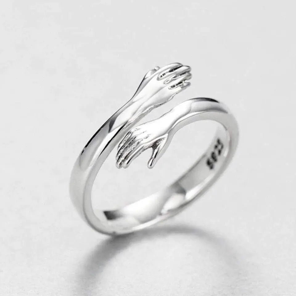 Silver Dainty Adjustable Hug Ring for Women - Minimalist Everyday Jewelry 1