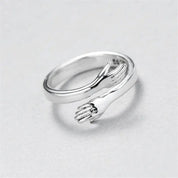Silver Dainty Adjustable Hug Ring for Women - Minimalist Everyday Jewelry 2