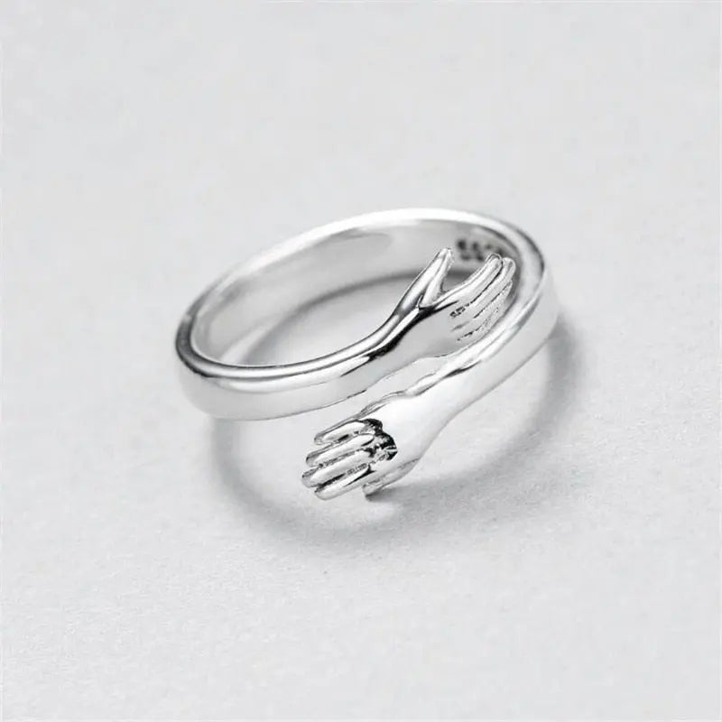 Silver Dainty Adjustable Hug Ring for Women - Minimalist Everyday Jewelry 2