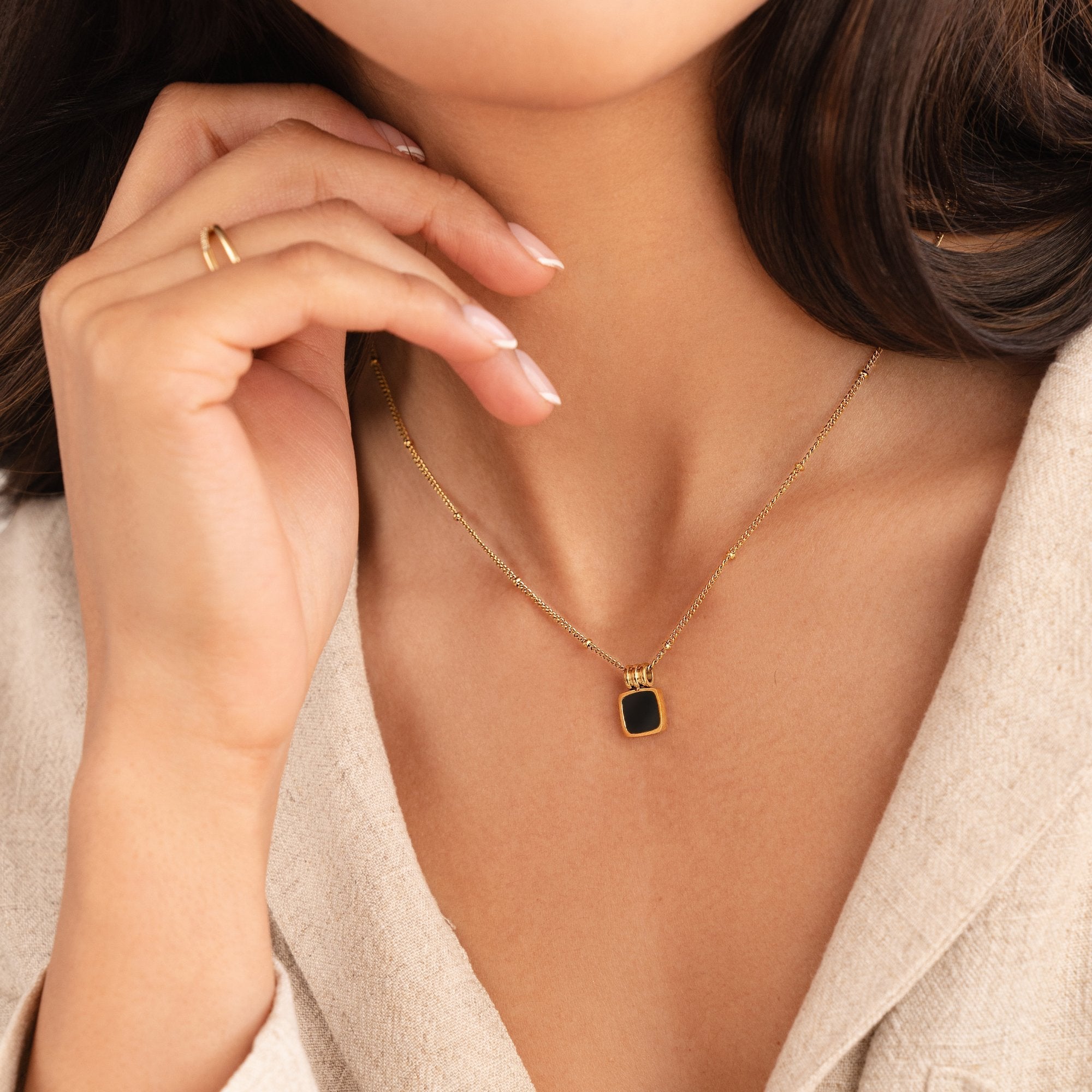 Silver Dainty Necklace with Crystal for Women 3