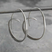 Silver Dainty Spiral Earrings for Women - Minimalist Style for Everyday Wear 1