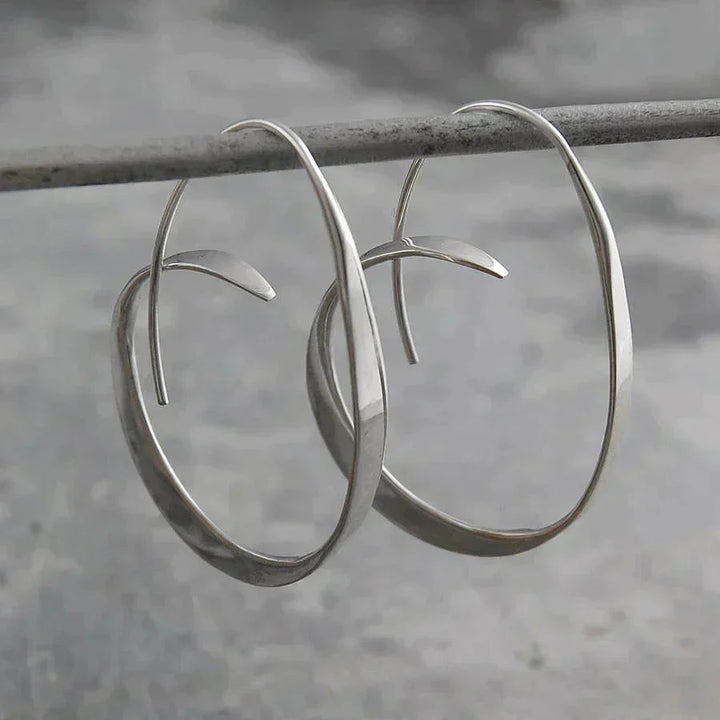 Silver Dainty Spiral Earrings for Women - Minimalist Style for Everyday Wear 1