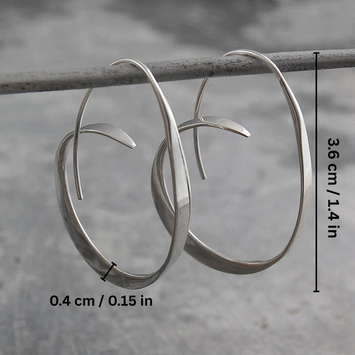 Silver Dainty Spiral Earrings for Women - Minimalist Style for Everyday Wear 2