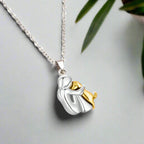Silver Dog Embrace Necklace for Women 3