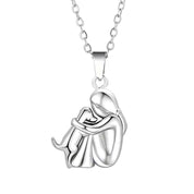 Silver Dog Embrace Necklace for Women 5