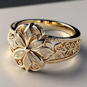 Silver Flower Ring with Crystal Accent - Elegant Floral Design for Women, Perfect for Everyday Wear or Special Occasions 1