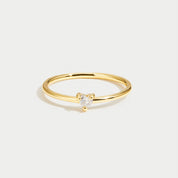 Silver Heart Ring with Crystal Accent - Minimalist Everyday Jewelry for Women 3