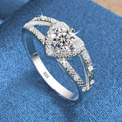 Silver Heart Ring with Dainty Crystal Accents for Women - Perfect Gift for Everyday Elegance 0
