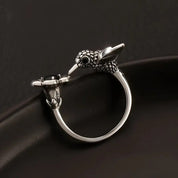 Silver Hummingbird Ring – Adjustable Bird Design for Women 2