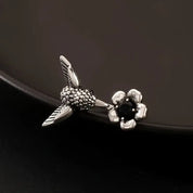 Silver Hummingbird Ring – Adjustable Bird Design for Women 3
