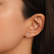 Silver Leaf Earrings with Crystal Accents - Delicate Nature-Inspired Jewelry for Women 1