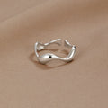 Silver Minimalist Wave Ring for Women 0