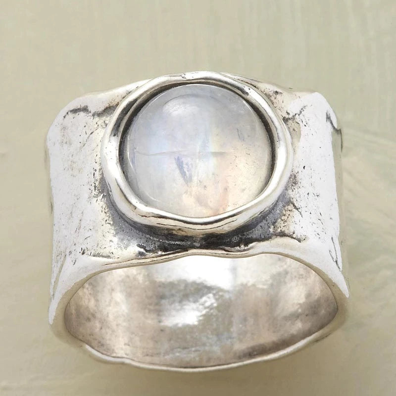 Silver Moonstone Ring - Dainty Crystal Design for Women, Perfect Everyday Accessory 0